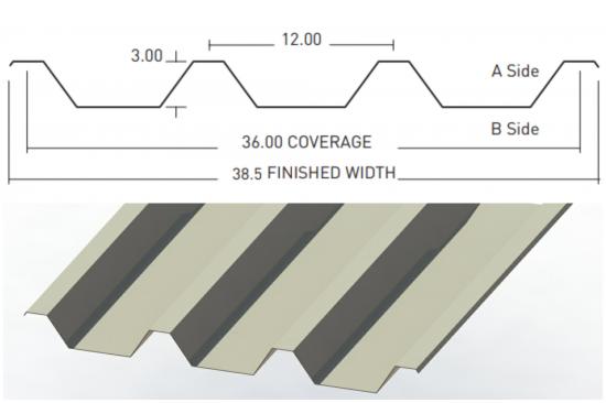 Corrugated FRP Sheet 12" x 3"