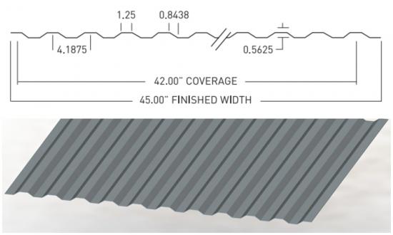 Corrugated FRP Sheet 4 3/16" x 9/16"