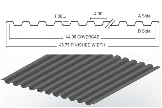 Corrugated FRP Sheet 4" x 1"