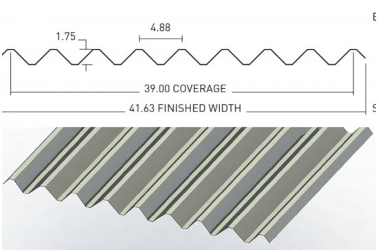 Corrugated FRP Sheet 4" x 7/8" (V - Beam)