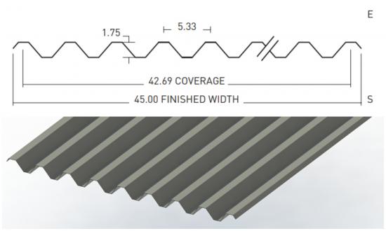 Corrugated FRP Sheet 5.33 V-Beam