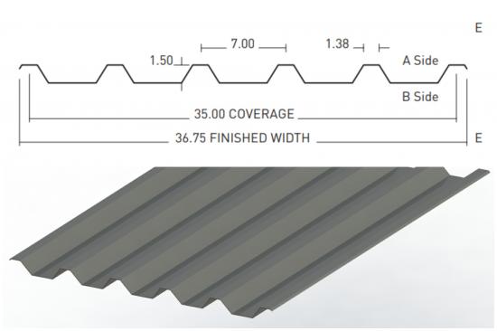 Corrugated FRP Sheet 7" Box Rib